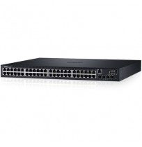 DELL Networking N1548P Switch, PoE+, 48x 1GbE + 4x 10GbE SFP+ fixed ports, Stacking, IO to PSU airflow, AC
