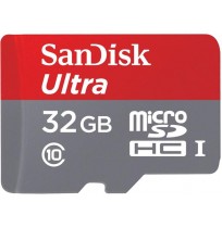  SANDISK MicroSD Ultra 32GB 80MB/s C10 Adapter [SDSQUNC-032G-GN6MA]