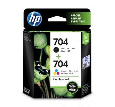 HP 704 Tri-clr/Blk Ink Crtg Combo 2-Pk [F6V33AA]