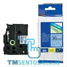 COLOR TAPES 36MM BLACK ON BLUE [TZE-561]