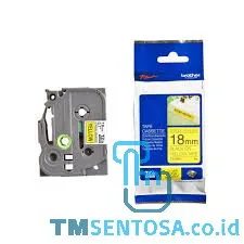 COLOR TAPES 18MM STRONG ADHESSIVE BLACK ON YELLOW [TZE-S641]