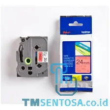 COLOR TAPES 24MM BLACK ON RED [TZE-451]