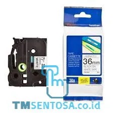 COLOR TAPES 36MM BLACK ON WHITE [TZE-261]