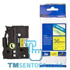 COLOR TAPES 36MM BLACK ON YELLOW [TZE-661]