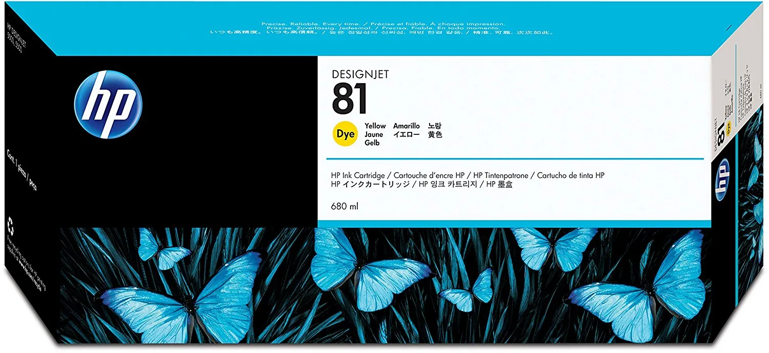 HP 81 Yellow Dye Ink Crtg 680ml [C4933A]
