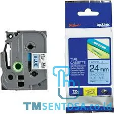 COLOR TAPES 24MM BLACK ON BLUE [TZE-551]