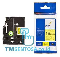COLOR TAPES 18MM FLEXIBLE BLACK ON YELLOW [TZE-FX641]