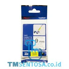 TAPE LABEL FLEXIBLE BLACK ON WHITE [TZE-FX221]