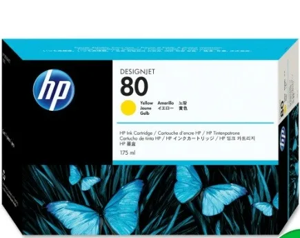 HP 80 Yellow Ink Cartridge, 175ml [C4873A]