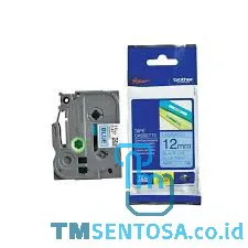 COLOR TAPES 12MM BLACK ON BLUE [TZE-531]