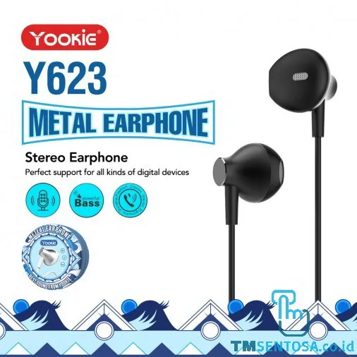 ERGONOMIC DESIGN EARPHONE / HEADSET WITH MUSIC CONTROL (Y623) - BLACK