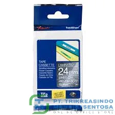 24MM WHITE ON PREMIUM SILVER 8 METER (GLITTER TAPE) [TZE-PR955]