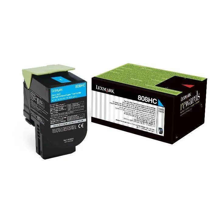 808HC Cyan High Yield Toner Cartridge 3K [80C8HC0]
