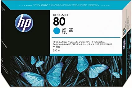 HP 80 Cyan Ink Cart - 350ml [C4846A]