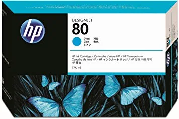 HP 80 Cyan Ink Cartridge, 175ml [C4872A]