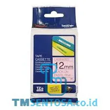 12MM BLACK ON PASTEL PINK 4 METER (FANCY LABEL) [TZE-MQE31]
