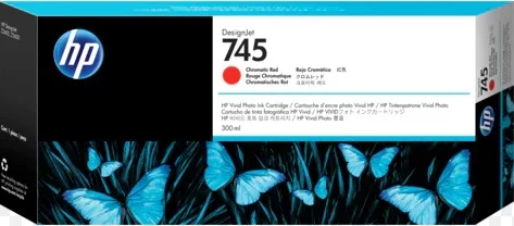 HP 745 300-ml Red Chromatic Ink Cartridge [F9K06A]