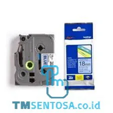 COLOR TAPES 18MM BLACK ON BLUE [TZE-541]