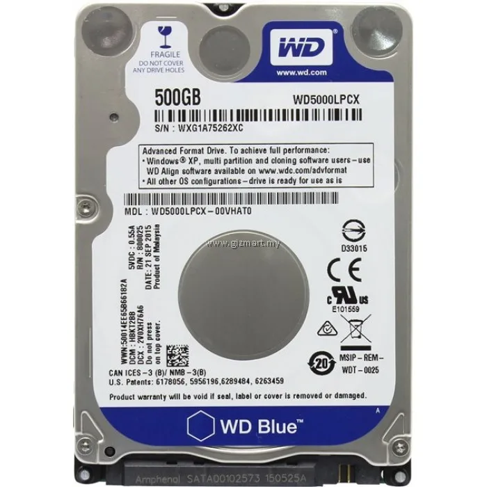 WD Mobile Scorpio Blue 500GB [WD5000LPCX]