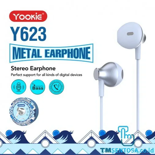ERGONOMIC DESIGN EARPHONE / HEADSET WITH MUSIC CONTROL (Y623) - BLUE