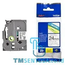 COLOR TAPES 24MM BLACK ON CLEAR [TZE-151]