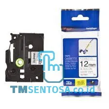 COLOR TAPES 12MM FLEXIBLE BLACK ON WHITE [TZE-FX231]